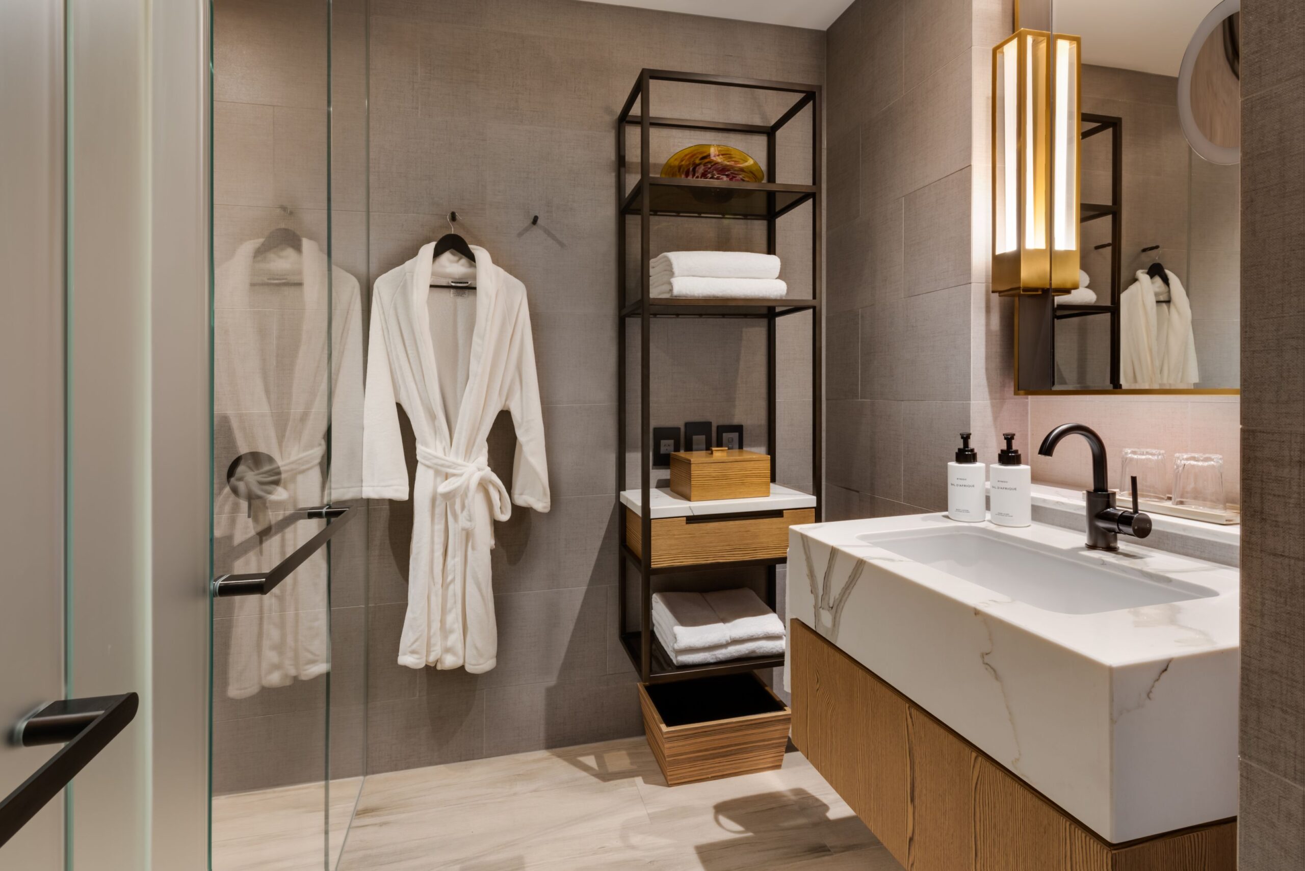 Large bathroom with luxury amenities