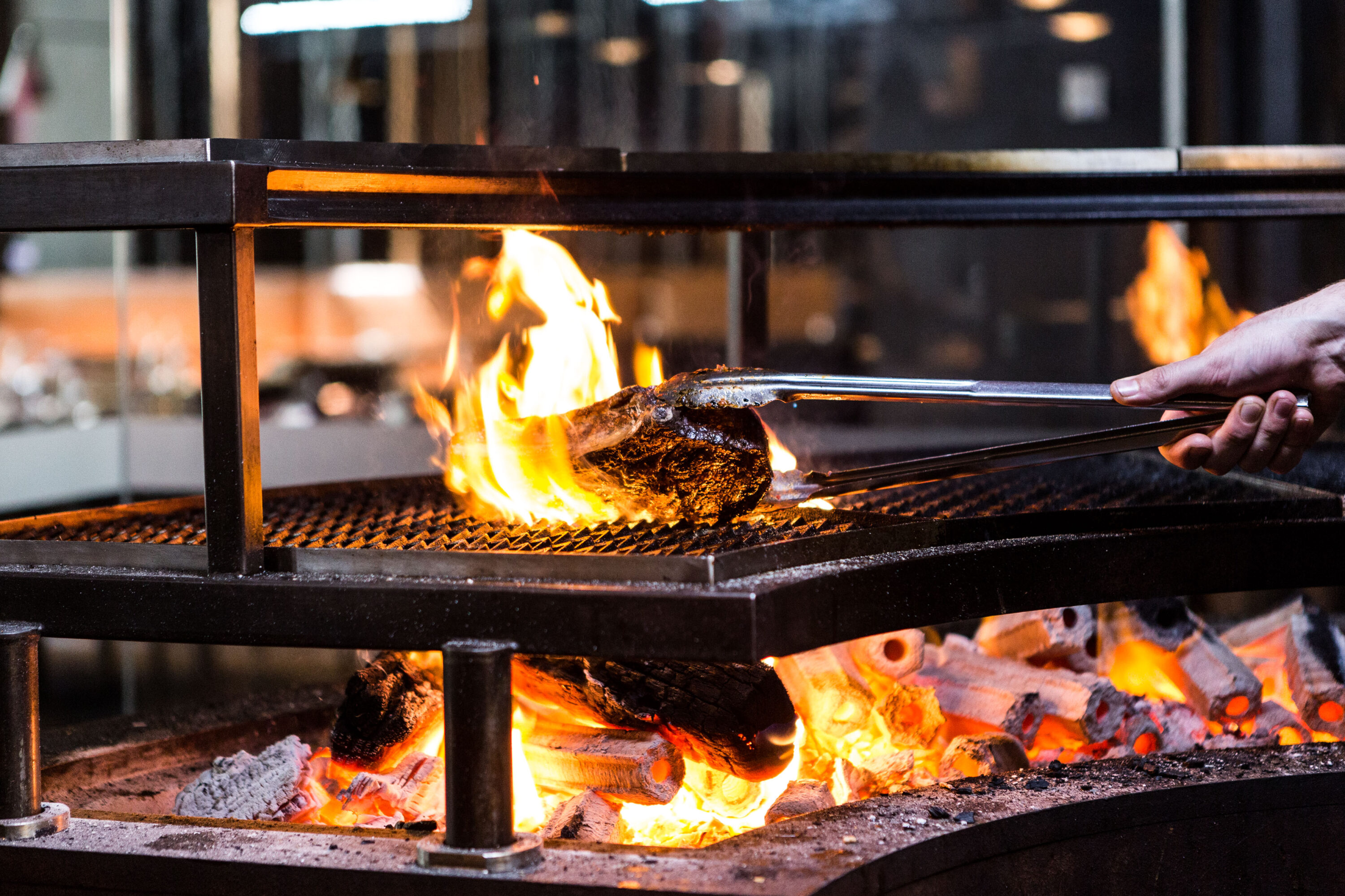 Ascua Steaks on wood fired grill